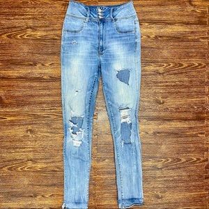 Destroyed AE super high rise skinny